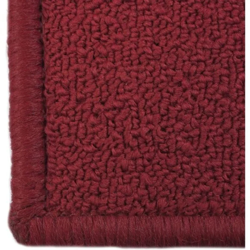New 18x30In Solid Red Accent Rug Stain-Resistant Washable Mat with Latex Backing